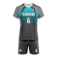 Custom Blue Black Gradient Men's Volleyball Jersey Set