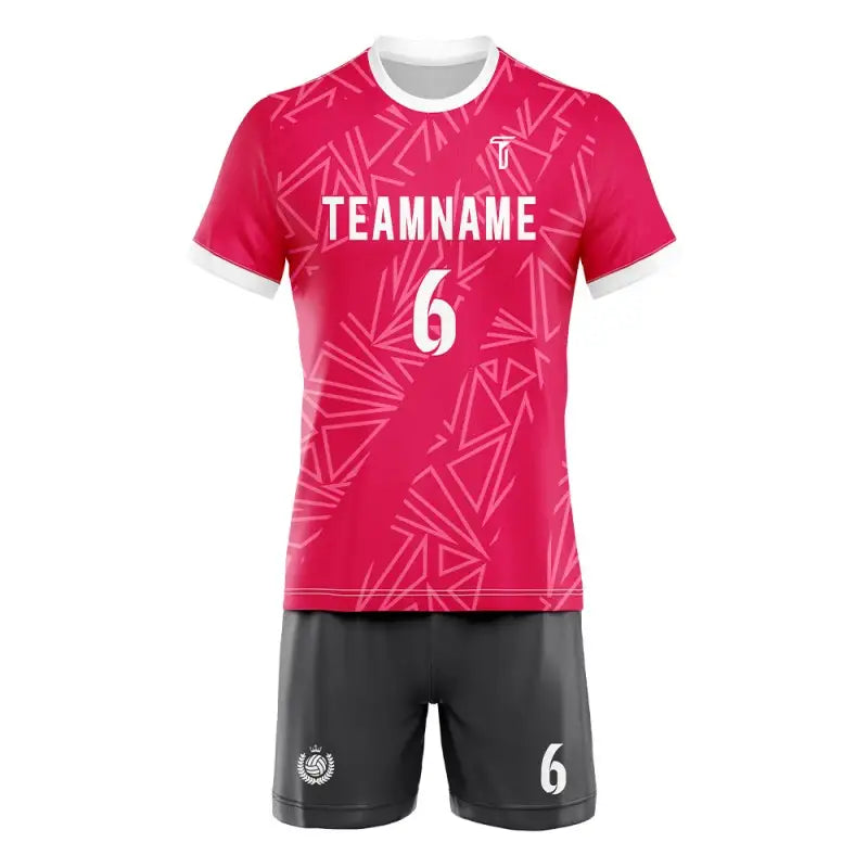 Custom Rose Radial Men's Volleyball Jersey Set