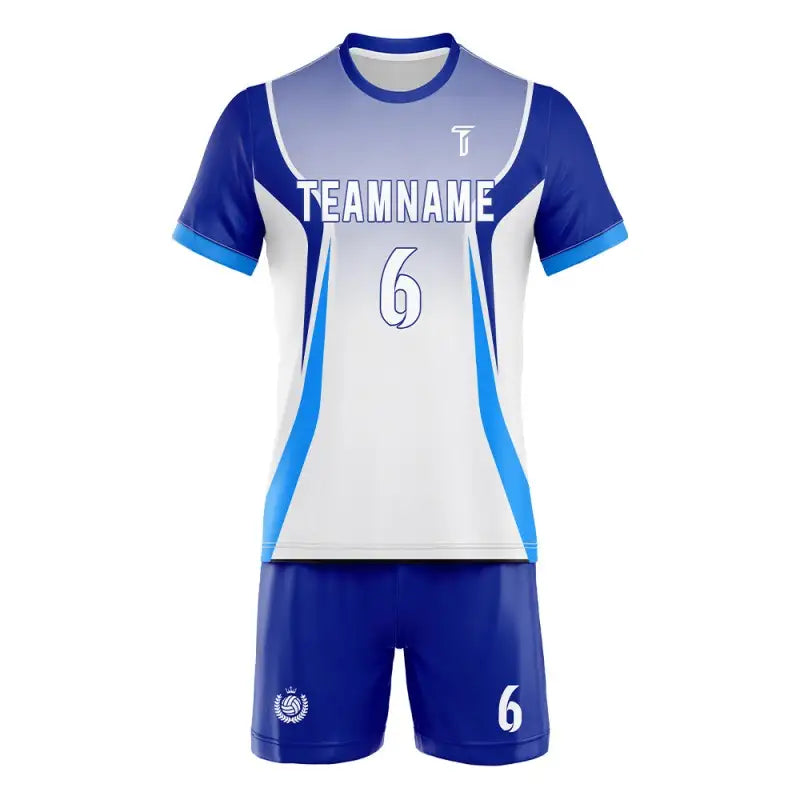 Custom Blue Gradient Armor Men's Volleyball Jersey Set