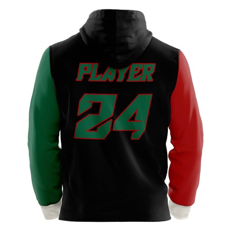Custom Colorblock Red-Green Loose-Fit Mexico Pullover Hoodie Sweatshirt