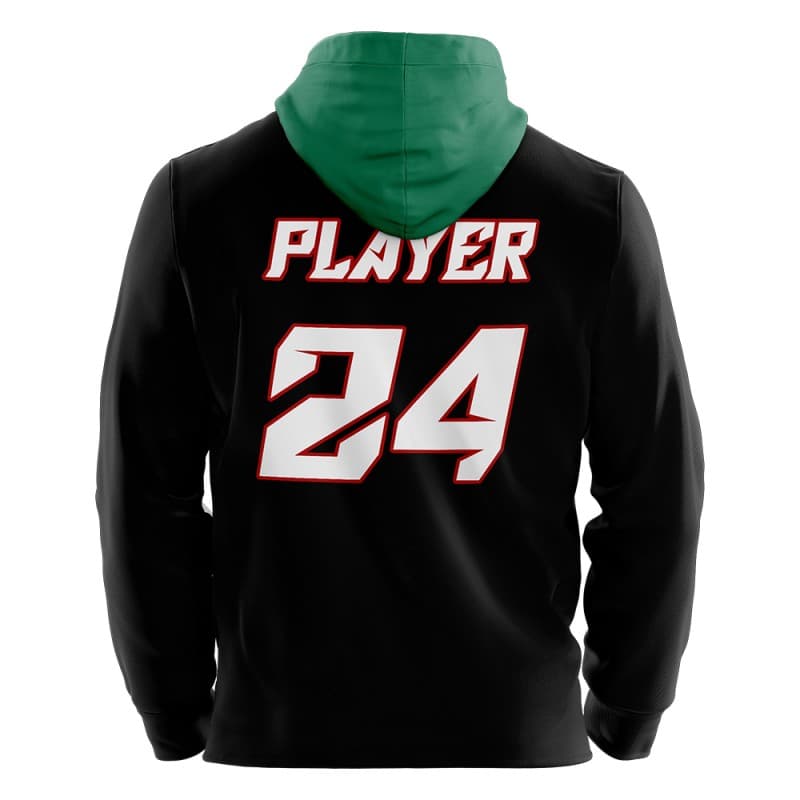 Custom Black Green Loose-Fit Mexico Pullover Hoodie Sweatshirt
