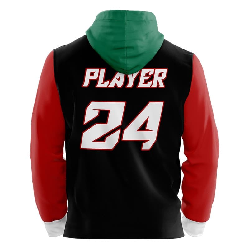 Custom Colorblock Red Loose-Fit Mexico Pullover Hoodie Sweatshirt