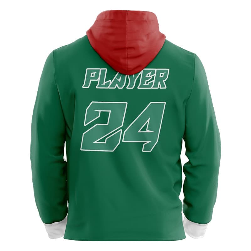 Custom Green Red Loose-Fit Mexico Pullover Hoodie Sweatshirt