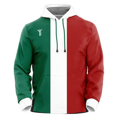 Custom Mexico Flag Loose-Fit Pullover Hoodie Sweatshirt
