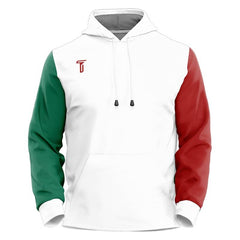 Custom White Red-Green Loose-Fit Mexico Pullover Hoodie Sweatshirt
