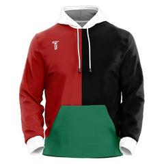 Custom Red Black Split Loose-Fit Mexico Pullover Hoodie Sweatshirt
