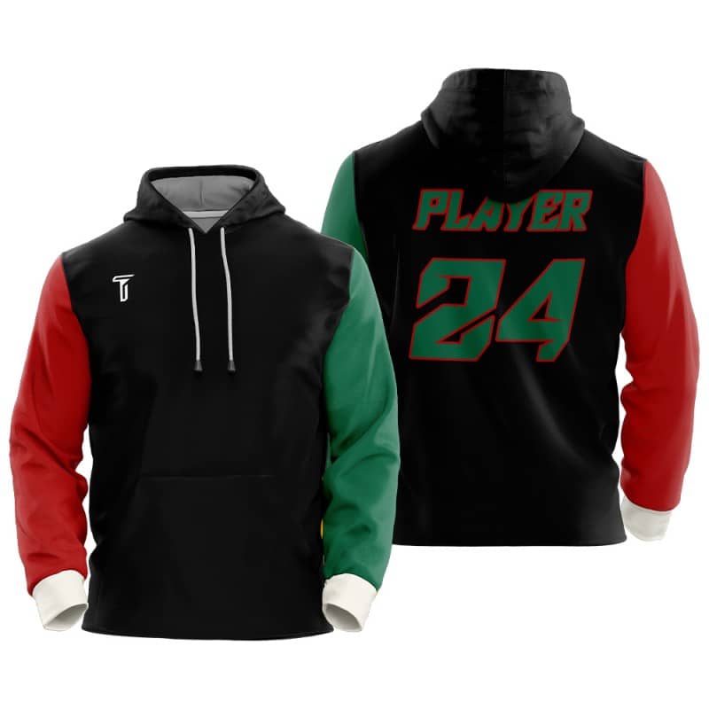 Custom Colorblock Red-Green Loose-Fit Mexico Pullover Hoodie Sweatshirt