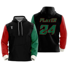 Custom Colorblock Red-Green Loose-Fit Mexico Pullover Hoodie Sweatshirt