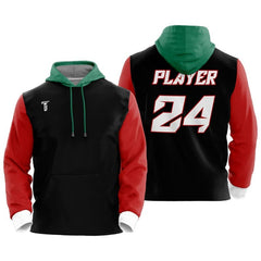 Custom Colorblock Red Loose-Fit Mexico Pullover Hoodie Sweatshirt