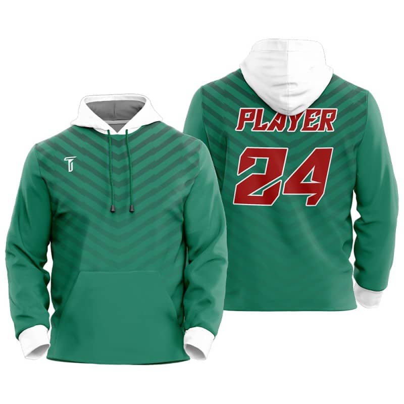 Custom Green Chevron Loose-Fit Mexico Pullover Hoodie Sweatshirt
