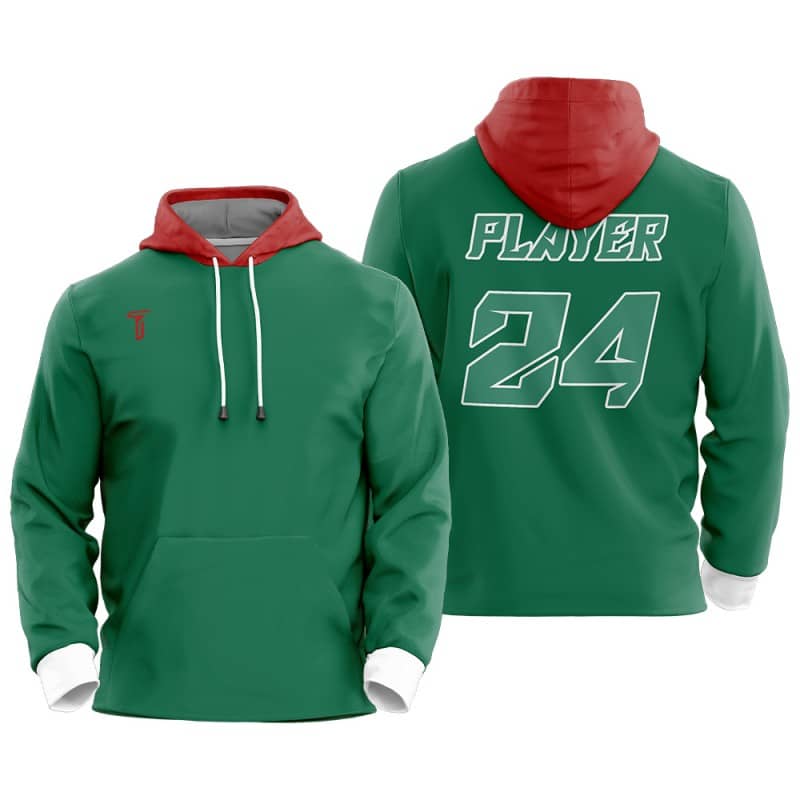 Custom Green Red Loose-Fit Mexico Pullover Hoodie Sweatshirt