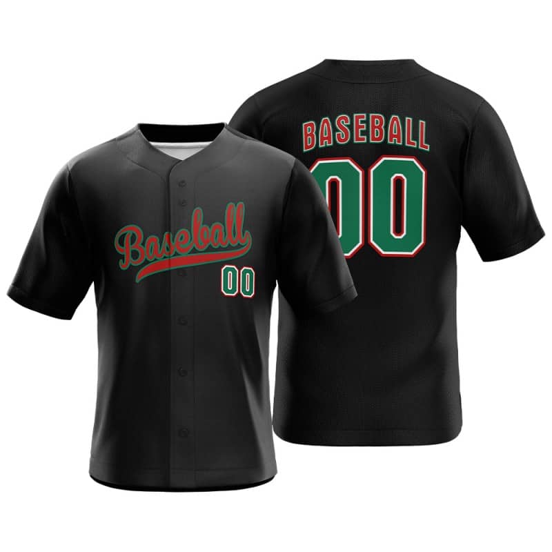 Custom Black Full Button Mexico Baseball Jersey