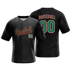 Custom Black Full Button Mexico Baseball Jersey