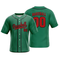 Custom Green Black Full Button Mexico Baseball Jersey
