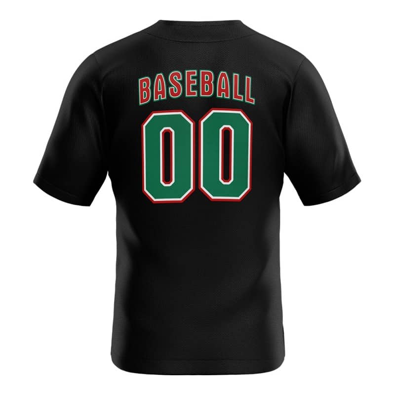 Custom Black Full Button Mexico Baseball Jersey