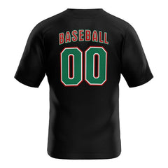 Custom Black Full Button Mexico Baseball Jersey