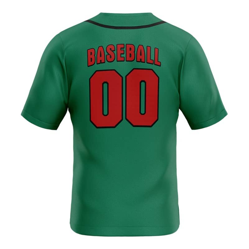 Custom Green Black Full Button Mexico Baseball Jersey