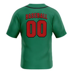 Custom Green Black Full Button Mexico Baseball Jersey
