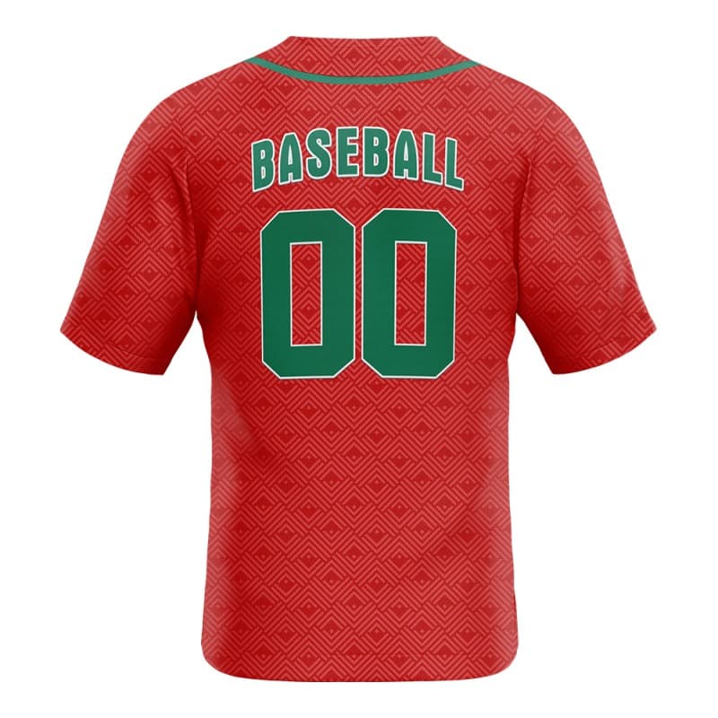Custom Red Full Button Mexico Baseball Jersey