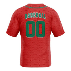 Custom Red Full Button Mexico Baseball Jersey