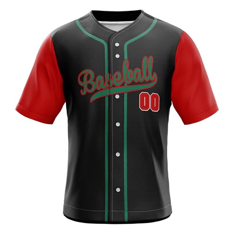 Colorblock Red Custom Full Button Mexico Baseball Jersey