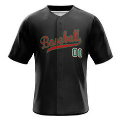 Custom Black Full Button Mexico Baseball Jersey