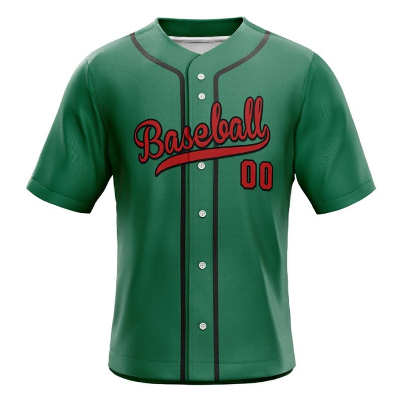 Custom Green Black Full Button Mexico Baseball Jersey