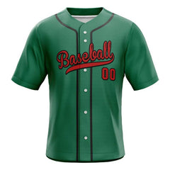 Custom Green Black Full Button Mexico Baseball Jersey