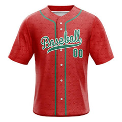 Custom Red Full Button Mexico Baseball Jersey