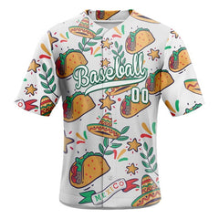 Custom Tacos Full Button Mexico Baseball Jersey
