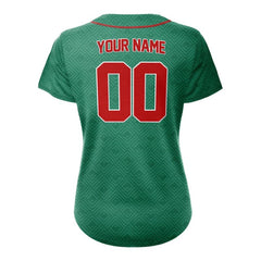 Custom Green-Red Full Button Mexico Baseball Jersey for Women