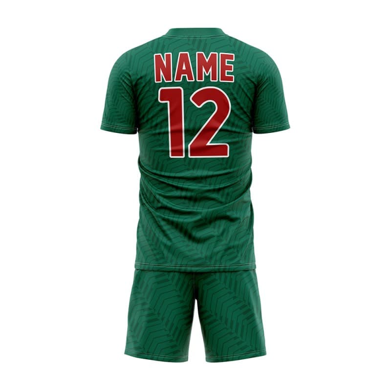 Custom Green Herringbone Mexico Soccer Jersey Uniform Set
