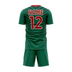 Custom Green Chevron Mexico Soccer Jersey Uniform Set