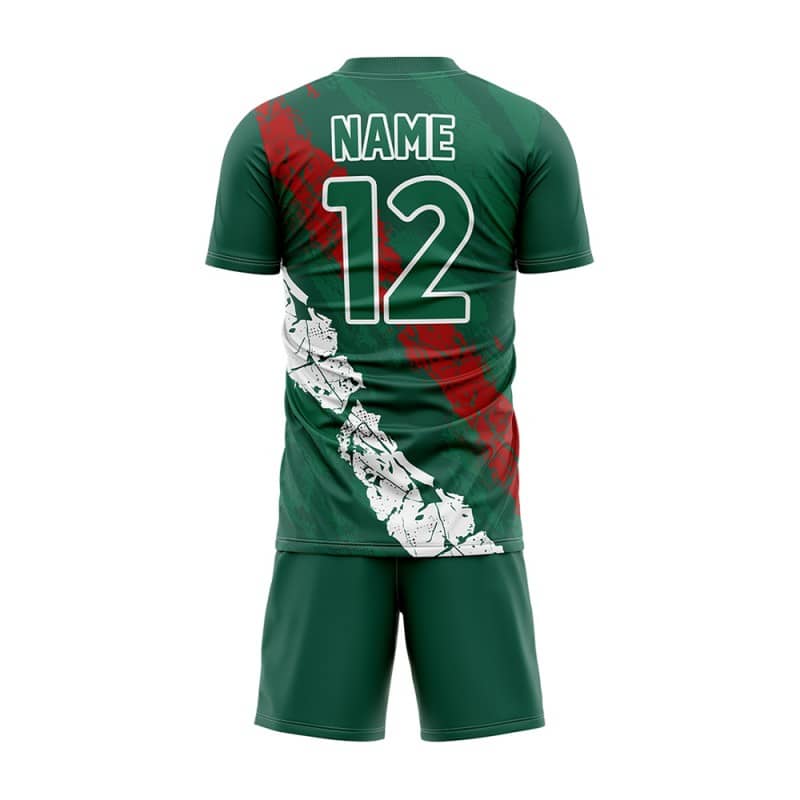 Custom Green Red-White Mexico Soccer Jersey Uniform Set