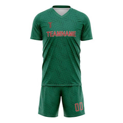 Custom Green Herringbone Mexico Soccer Jersey Uniform Set