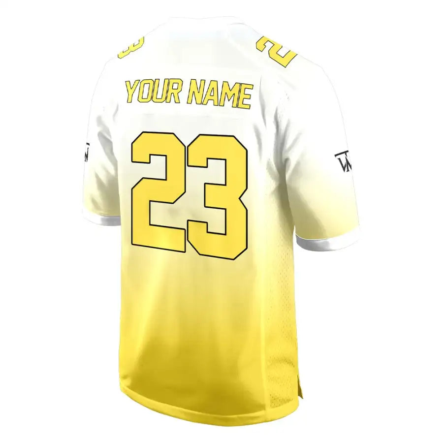 Custom Yellow-White Gradient Authentic Football Jersey