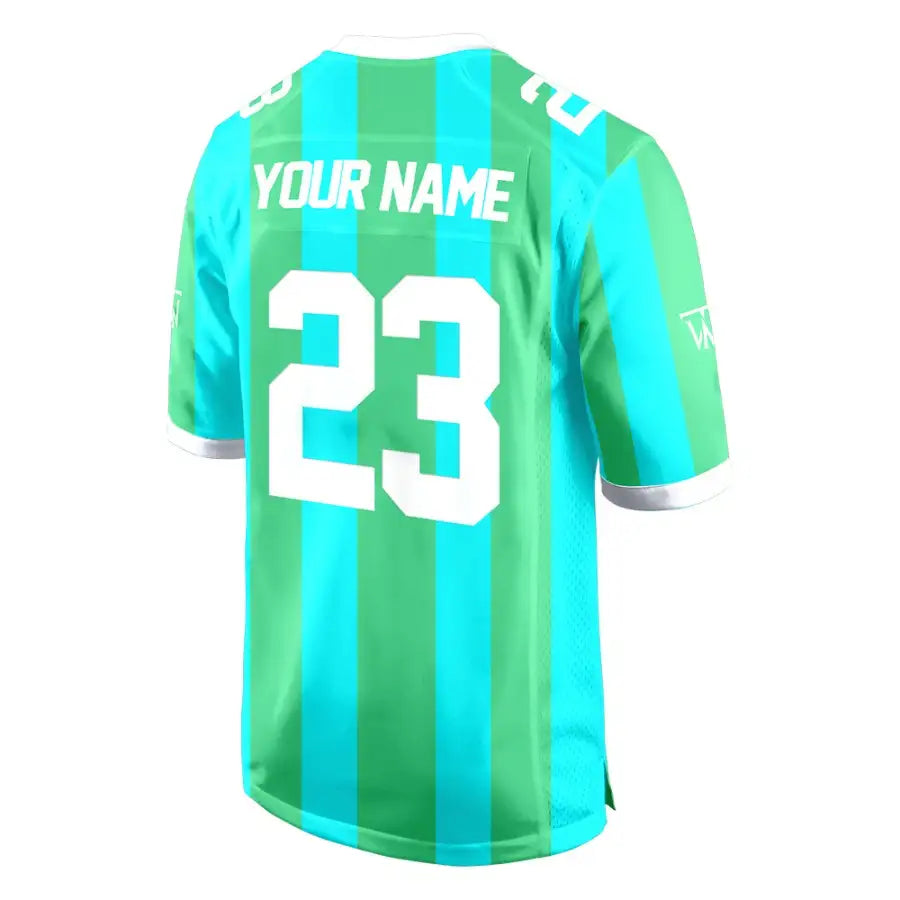 Custom Teal-Green Stripes Authentic Football Jersey