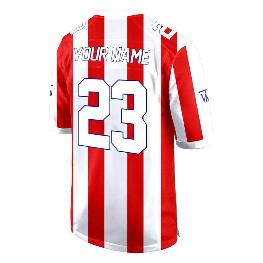 Custom White-Red Stripes Authentic Football Jersey