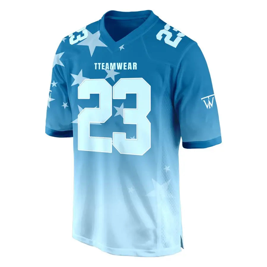 Custom Blue Gradient Stars Authentic Football Jersey