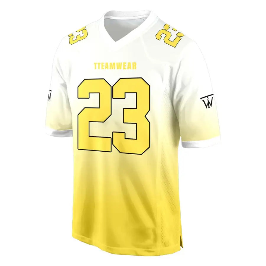Custom Yellow-White Gradient Authentic Football Jersey