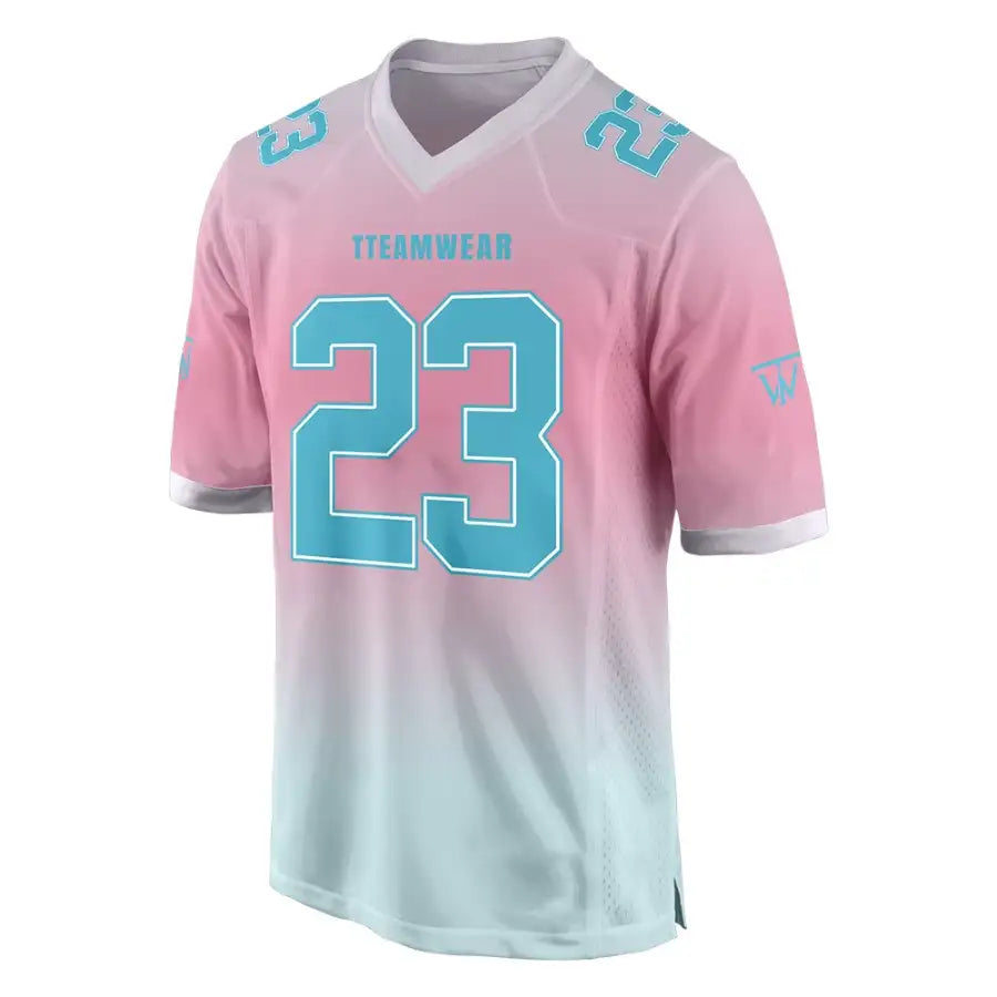 Custom Red-Teal Gradient Authentic Football Jersey