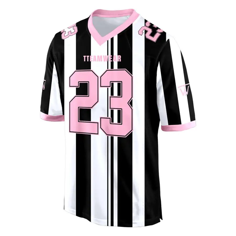 Custom Stripes Pink Authentic Football Jersey