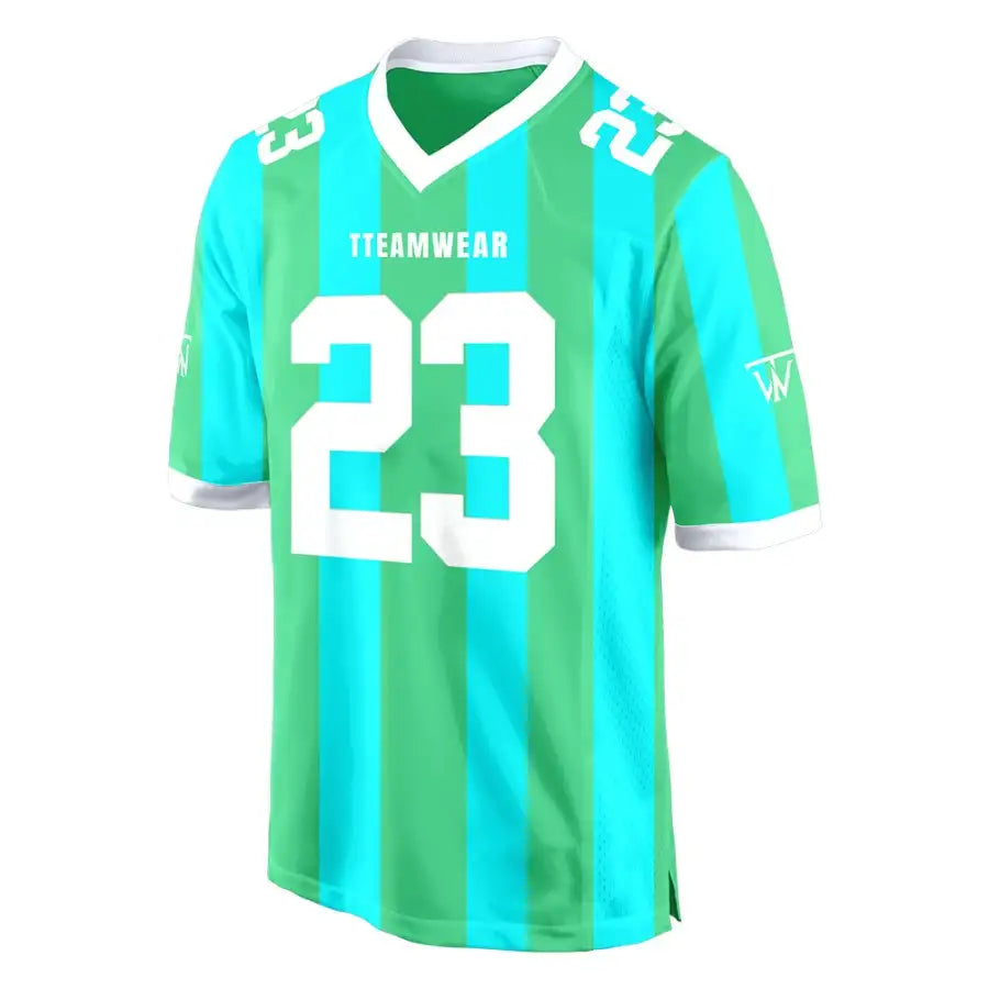 Custom Teal-Green Stripes Authentic Football Jersey