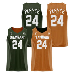 Seaweed-Sand Custom Reversible Basketball Jersey
