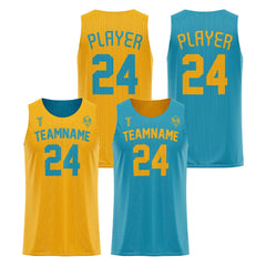 Tuscany-Blue Custom Reversible Basketball Jersey