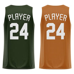 Seaweed-Sand Custom Reversible Basketball Jersey