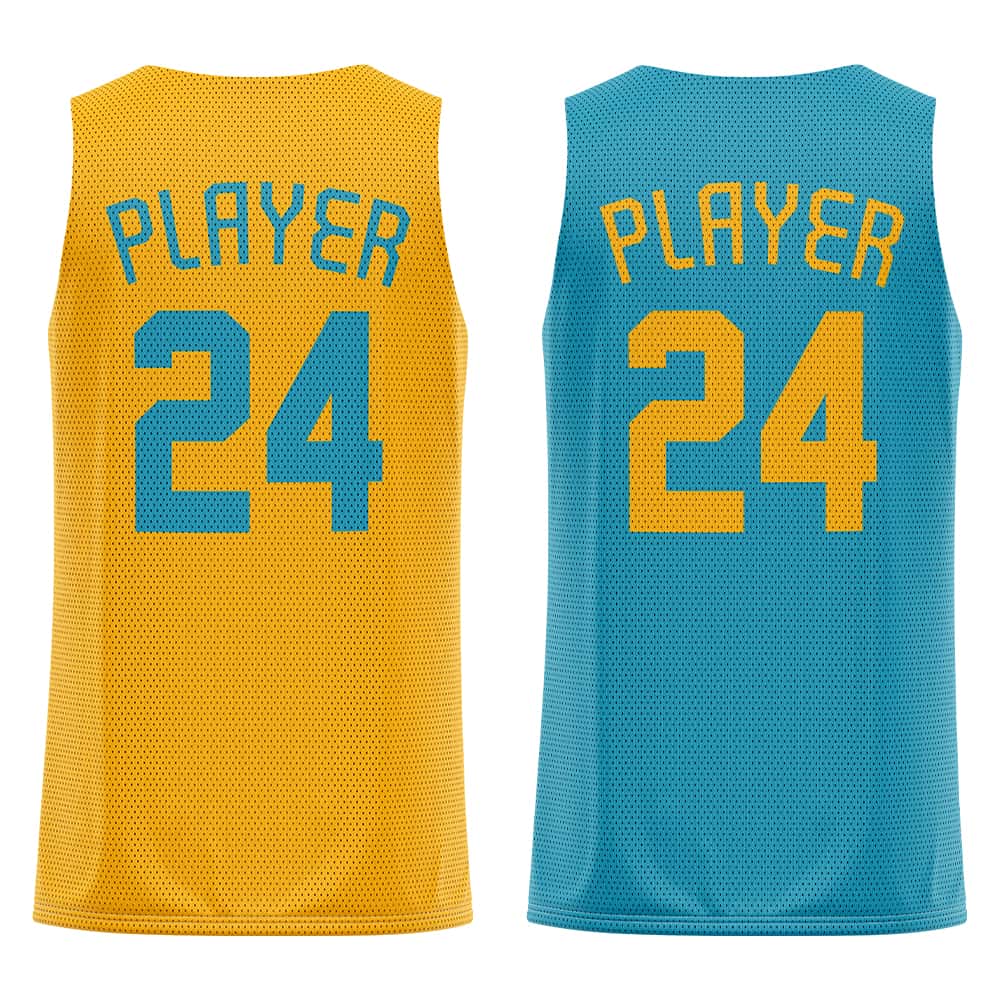 Tuscany-Blue Custom Reversible Basketball Jersey
