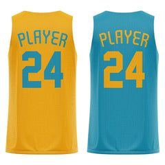 Tuscany-Blue Custom Reversible Basketball Jersey