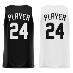 Black-White Custom Reversible Basketball Jersey
