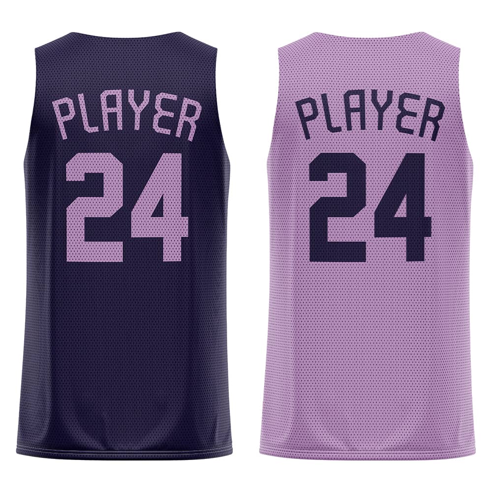 Eggplant-Periwinkle Custom Reversible Basketball Jersey